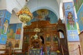 Inside of Greek Orthodox Church of St. George, famous for its extensive mosaic decoration