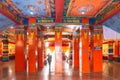 Inside Guru Rinpoche Temple with colorful interior decoration in Guru Rinpoche Temple at Namchi. Sikkim, India Royalty Free Stock Photo