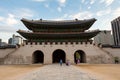 Inside Gwanghwamun Gate at Gyeongbokgung Palace, Seoul, South Korea Royalty Free Stock Photo