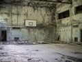 Inside the gymnasium of the abandoned Pripyat Elementary School No. 3 in Pripyat city, Chernobyl Royalty Free Stock Photo