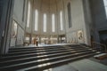 Inside the HallgrÃÂ­mskirkja Church, a Lutheran Church famous for its basalt column