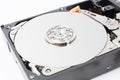 Inside Hard Disk Drive (HDD)-Computer Hardware Components. Royalty Free Stock Photo