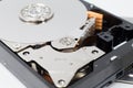 Inside Hard Disk Drive (HDD)-Computer Hardware Components. Royalty Free Stock Photo