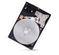 Inside of hard disk. HDD isolated Royalty Free Stock Photo