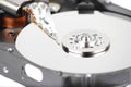 Inside Hard drive closeup Royalty Free Stock Photo