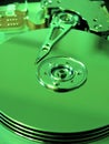 Inside Harddrive (Green Filter Royalty Free Stock Photo