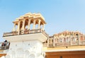 Inside of the Hawa Mahal or The palace of winds at Jaipur India. It is constructed of red and pink sandston Royalty Free Stock Photo