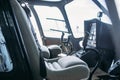 Inside helicopter cabin, control panel, side view Royalty Free Stock Photo