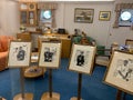Inside Her Royal Majesty Yacht Britannia of the British monarch, Queen Elizabeth II, in service from 1954