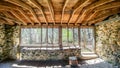 Inside of Historical Stone Chicken Coop