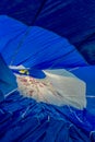 Inside a hot air balloon. Time of filling the baon with hot air Royalty Free Stock Photo