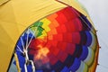 INSIDE A HOT MULTI COLOR AIR BALLOON Royalty Free Stock Photo