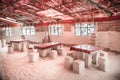 Inside of hotel made of salt directly on a salt plain Salar de Uyuni, Bolivia Royalty Free Stock Photo