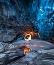 Inside an ice cave in Iceland Royalty Free Stock Photo