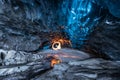 Inside an ice cave in Iceland Royalty Free Stock Photo