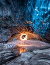 Inside an ice cave in Iceland Royalty Free Stock Photo