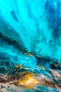 Inside ice cave in Vatnajokull, Iceland . Royalty Free Stock Photo