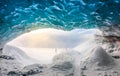 Inside ice cave in Vatnajokull, Iceland . Royalty Free Stock Photo