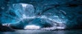 Inside an ice cave in Vatnajokull, Iceland, the ice is thousands of years old and so packed it is harder than steel and crystal Royalty Free Stock Photo