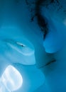 Scuplted ice beneath the surface of the Matnauska Glacier, Alaska Royalty Free Stock Photo