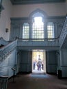 Inside Independence Hall, looking out into Independence National Historical Park