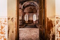 Inside Interior of an old Abandoned Church in Latvia, Galgauska - light Shining Through the Windows