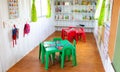 Inside interior of Portable Preschool Classroom made from a shipping container