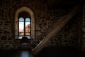 Inside interior room in old castle Royalty Free Stock Photo