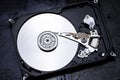 Inside of internal Hard Drive HDD. dismantle from the computer. backup data, and device repair service Royalty Free Stock Photo