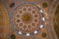 Inside the islamic Blue mosque in Istanbul, Turkey Royalty Free Stock Photo