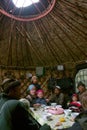 Inside of the Kirghiz shepherd's house - yurt Royalty Free Stock Photo