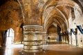 Inside of Knight templer castle, Akko, Israel Royalty Free Stock Photo