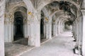 Inside a large temple in Mandalay.