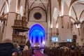 Latvia Independence Day Ceremony in Historic Church with Vaulted Ceiling