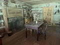 Inside the Log Cabin in Historic Spring Mill State Park Royalty Free Stock Photo