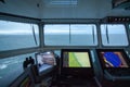 Inside look of the control centre of a superyacht on the sea