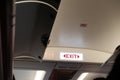 Upper Plane Interior View with Exit Sign Royalty Free Stock Photo