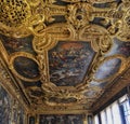 Inside luxury decoration of Doges palace in Venice Italy