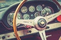 Inside of a luxury vintage car Royalty Free Stock Photo