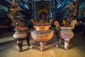 Inside the main hall of Phu Chau temple is elaborately decorated with many fragments of crockery, with a age of 3 centuries and is