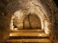 Inside of medieval Ajlun castle in Jordan Royalty Free Stock Photo