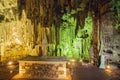 Inside the Melidoni cave. Crete. Greece