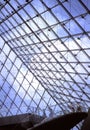 Detail of Louvre glass pyramid, Paris