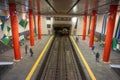 Inside the metro station in Lisbon Chelas with many tiles of different colors. Royalty Free Stock Photo