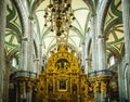 Inside Metropolitan Cathedral Mexico City Church Chandelier Golden Balcony Gothic Architecture Construction Historic Center Royalty Free Stock Photo