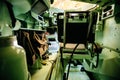 Inside military reconnaissance vehicle