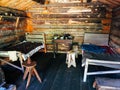 Inside a miner`s cabin in Barkerville.