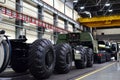 Inside of the Minsk Wheel Tractor Plant. Industrial workshop for the production of military trucks. Factory of the