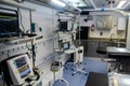 Inside Mobile Hospital. Operating room of the field hospital Royalty Free Stock Photo