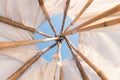 Inside a Native American Indian tepee. Royalty Free Stock Photo